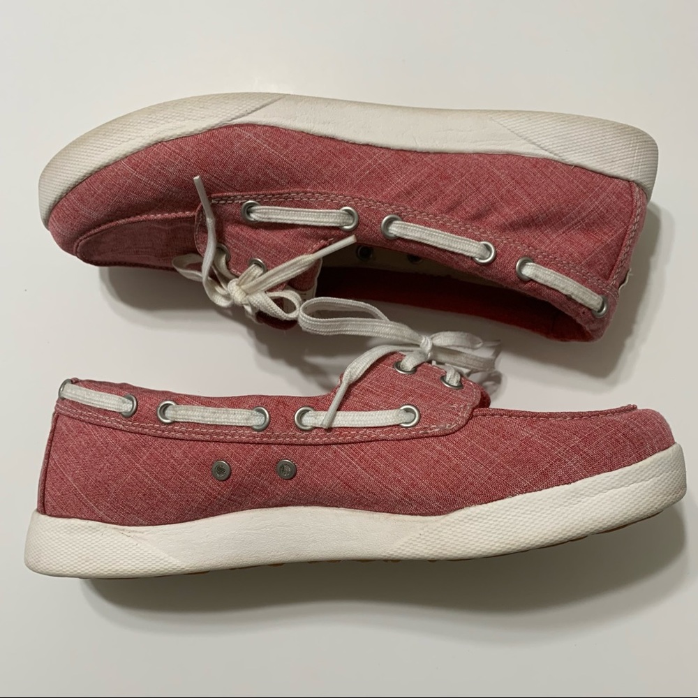 LL Bean Canvas Deck Boat Shoe Loafers Item ID 287089 Red Womens Size 10 Wide - Picture 4 of 7